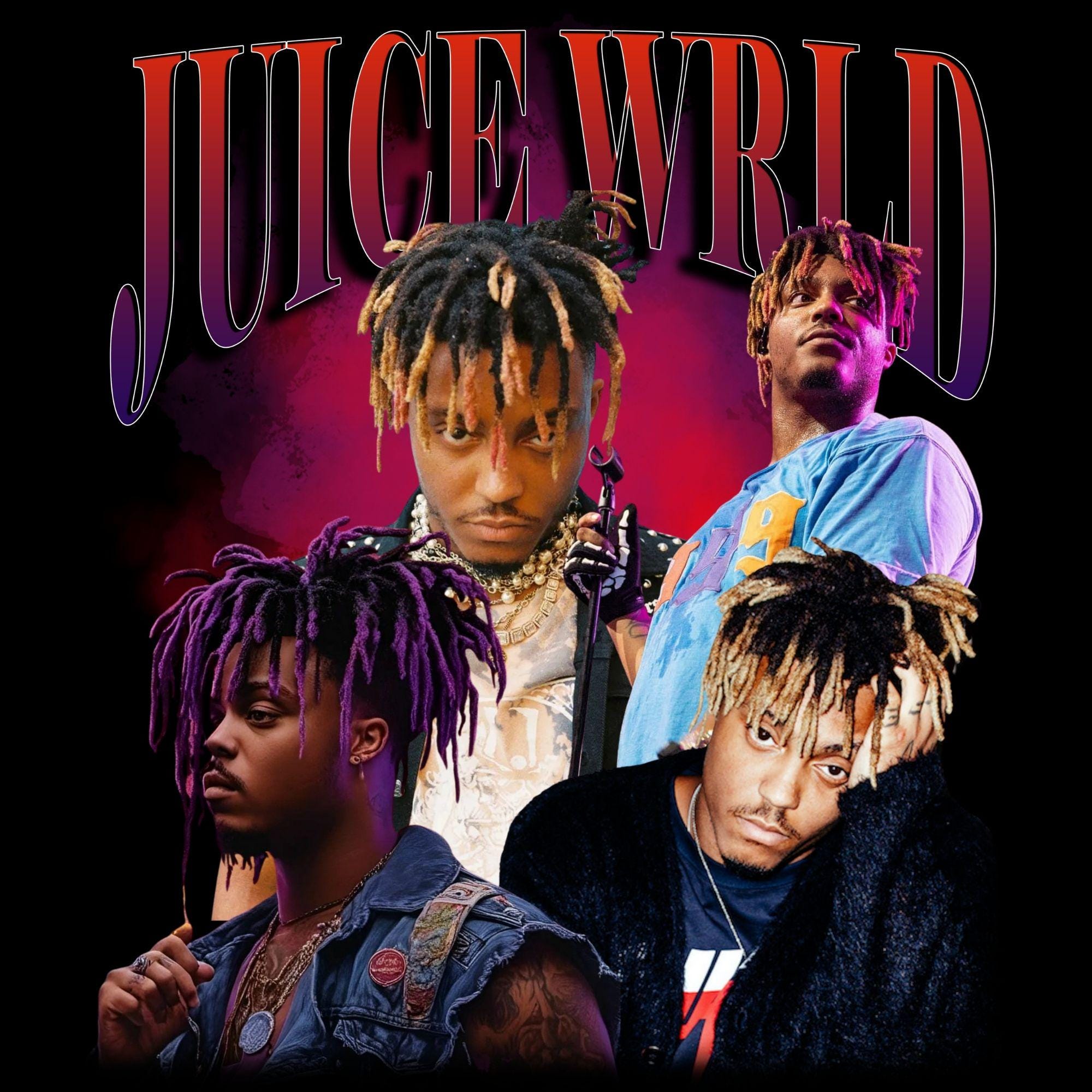 JUICE WRLD T Shirt Design. PNG Digital 4500x5100 px. Football, Retro, 90s Vintage, Bootleg Tee. Instant Download And Ready To Print.