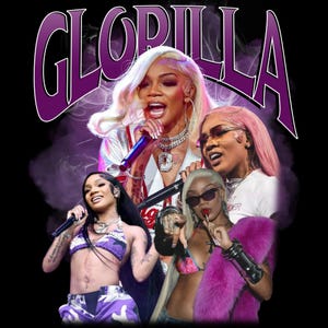 GLORILLA T Shirt Design. PNG Digital 4500x5100 px. Retro, 90s Vintage,. Instant Download And Ready To Print.