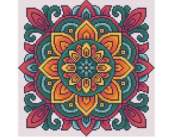 Mandala Cross Stitch Pattern: Embroidery (PDF Download)