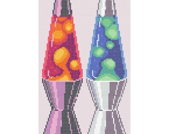 Lava Lamps Cross Stitch Pattern: Embroidery (PDF Download)