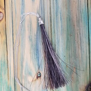 Horse Hair and Sterling Silver Tassel Necklace - Horsehair Jewelry