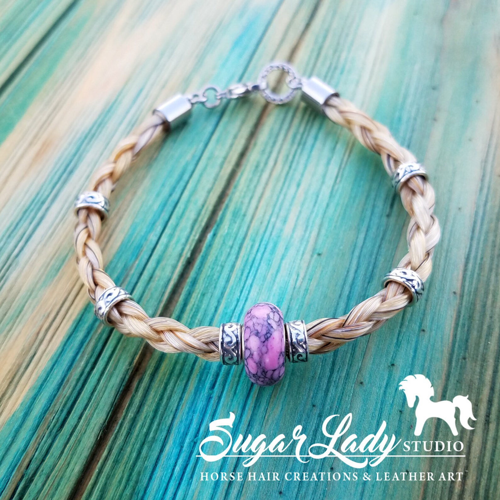 Horse Hair Bracelet With Beads Braided Horsehair Jewelry Etsy