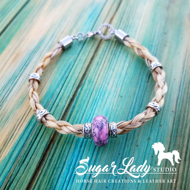 Horse Hair Bracelet With Beads Braided Horsehair Jewelry Etsy