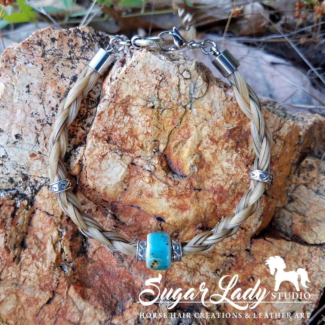 Horse Hair Bracelet With Beads Braided Horsehair Jewelry Etsy