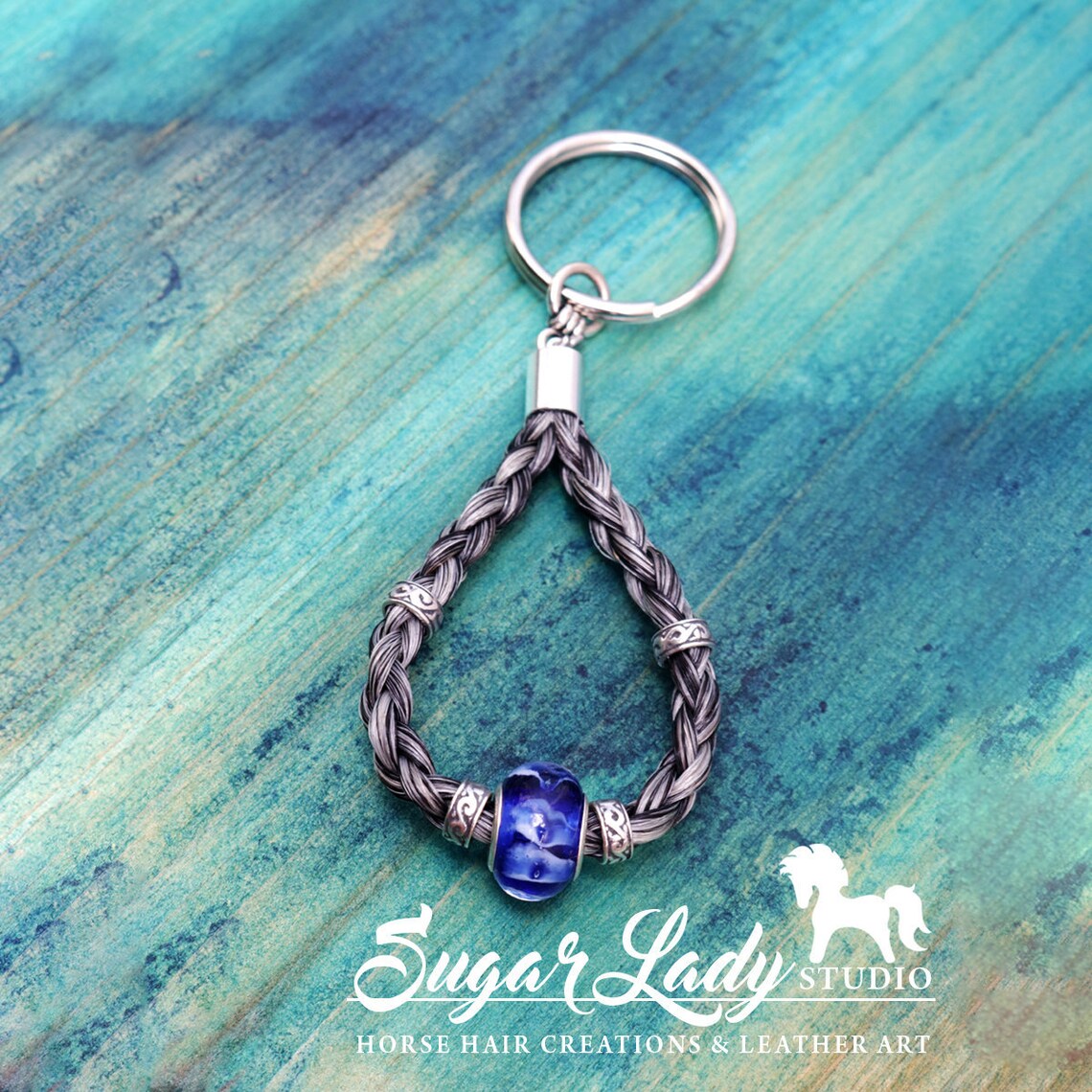 Horsehair Keychain With Beads Etsy