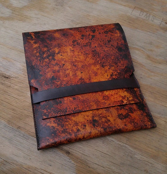 Leather Tablet Case Cover Hand Stitched Hand Dyed Etsy