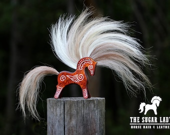 Personalized Horse Hair Figure - Leather and Horse Hair Totem - Create a mini statue of your own special horse