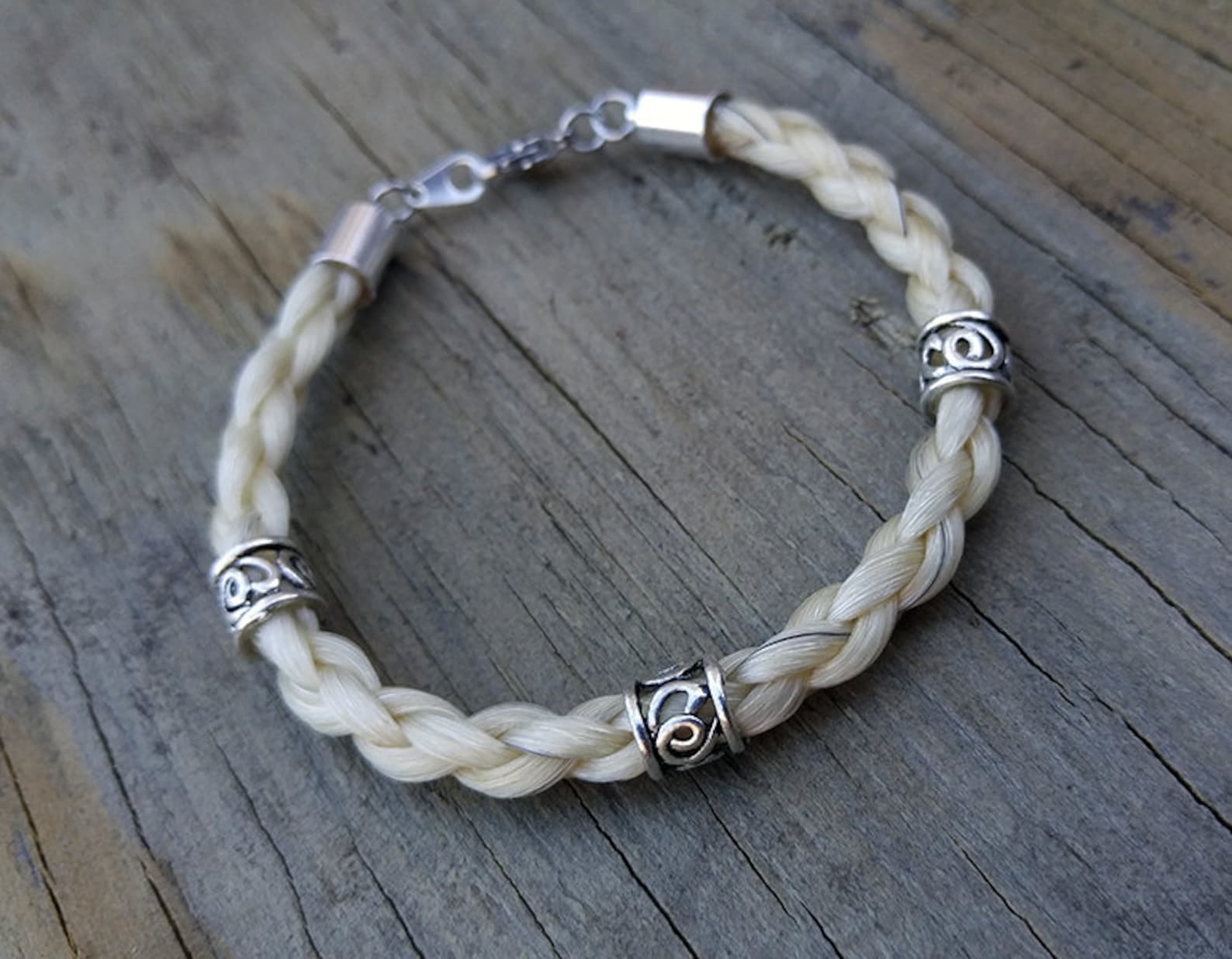 Horse Hair Bracelet With Beads Braided Horsehair Jewelry Etsy Canada