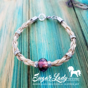 Horse Hair Bracelet with Beads Braided Horsehair Jewelry image 2