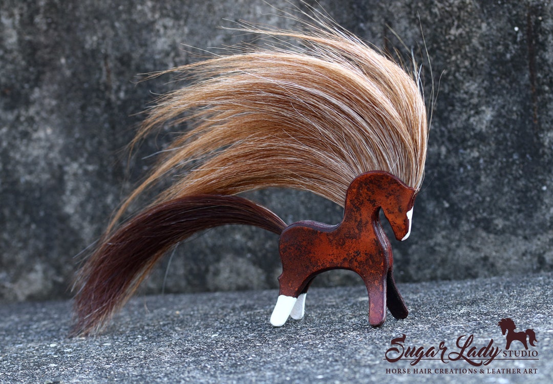 STAR ロトブラシ 100mm HORSE HAIR BRONZE Personalized Horse Hair Figure - Leather and Horse Hair Totem