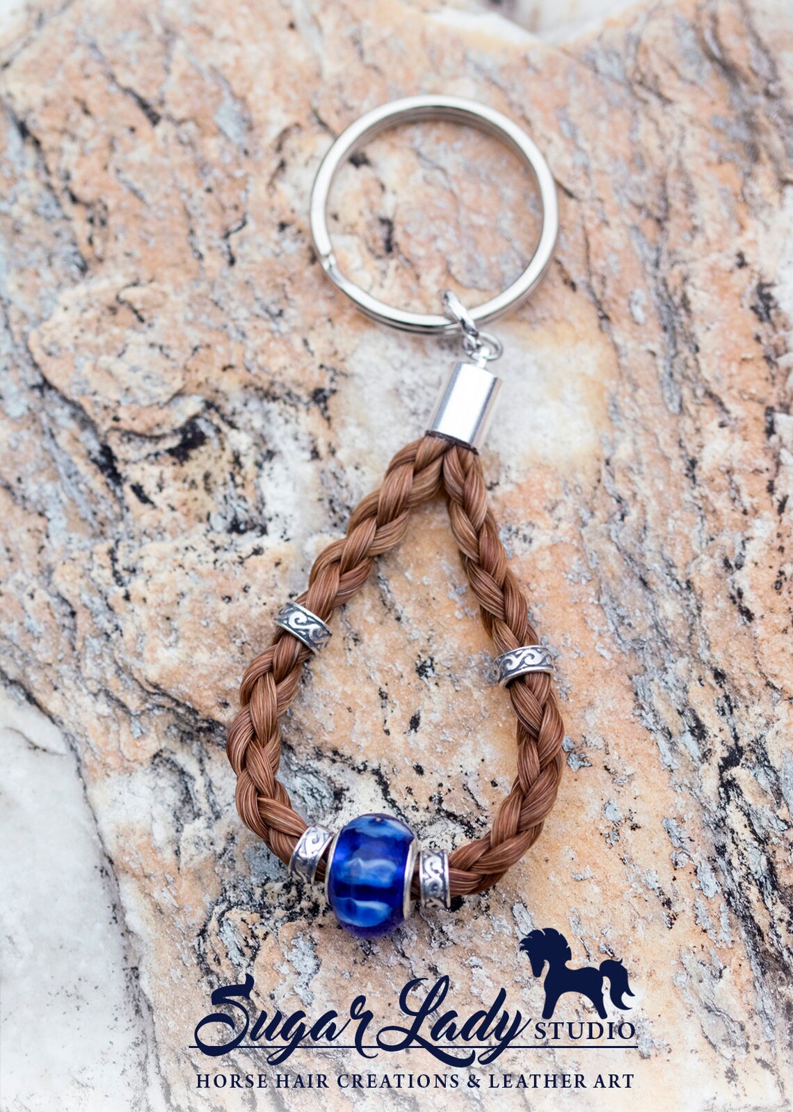 Horsehair Keychain With Beads Etsy