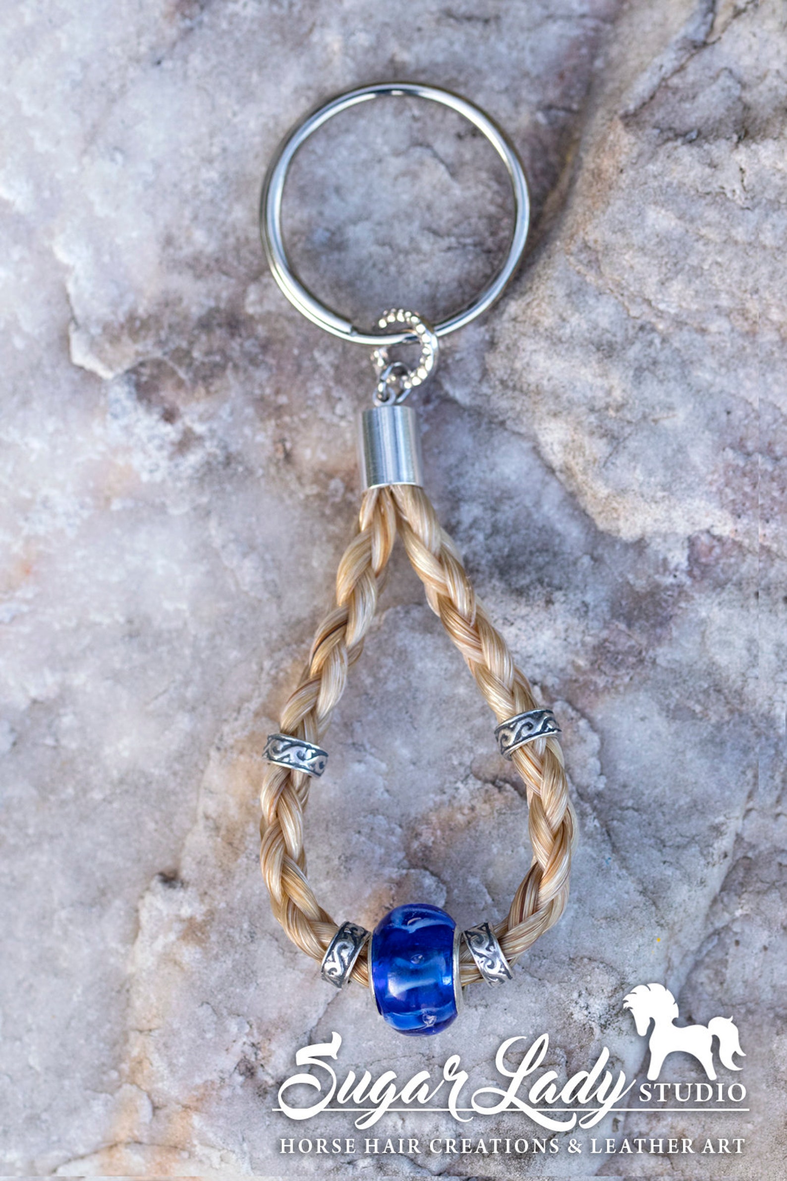 Horsehair Keychain With Beads Etsy