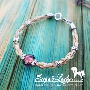 Horse Hair Bracelet with Beads Braided Horsehair Jewelry image 3