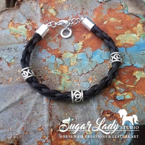 Pulsera de pelo de caballo con cuentas - Pulsera de pelo de caballo trenzado