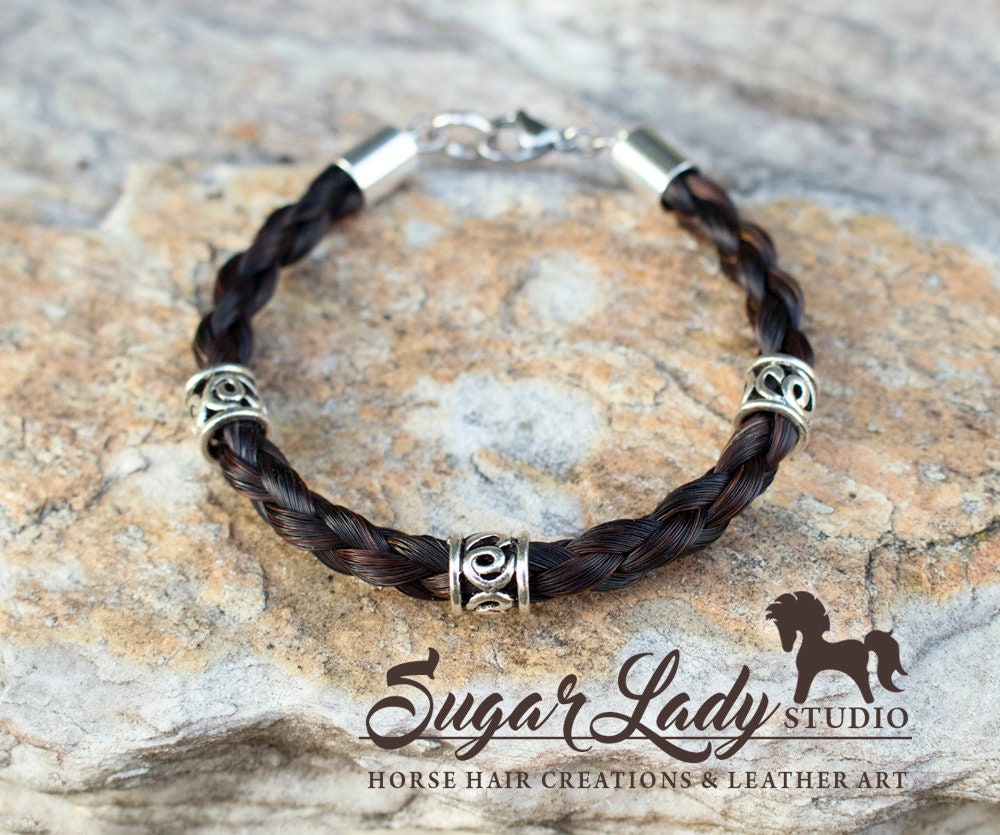 Horse Hair Bracelet With Beads Braided Horsehair Jewelry Etsy Canada