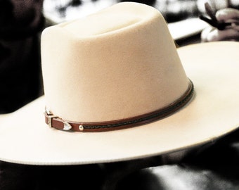 Horse Hair and Leather Hatband - Braided Horsehair