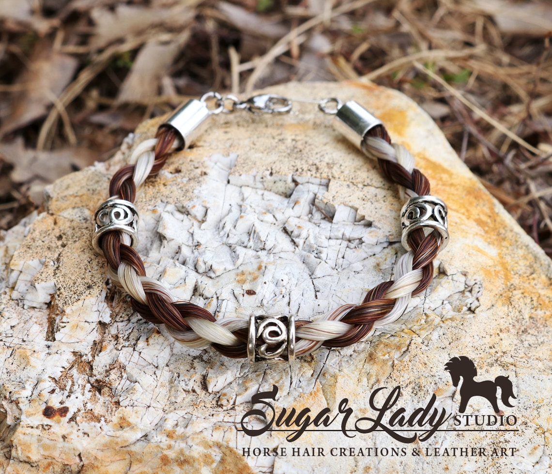 Horse Hair Bracelet With Beads Braided Horsehair Jewelry Etsy