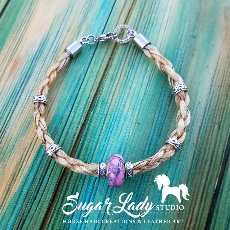 Horse Hair Bracelet With Beads Braided Horsehair Jewelry Etsy