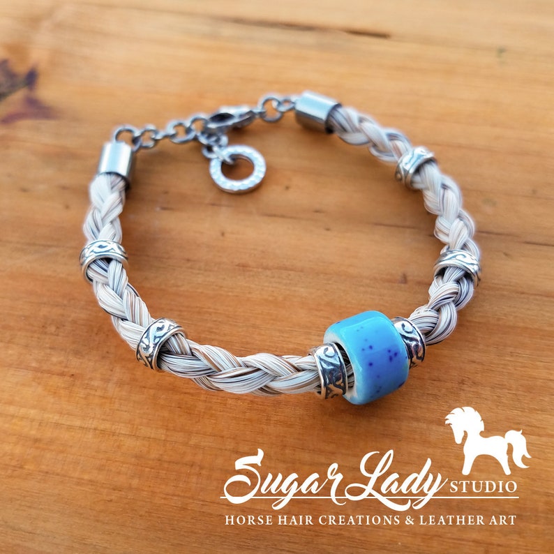Horse Hair Bracelet With Beads Braided Horsehair Jewelry Etsy