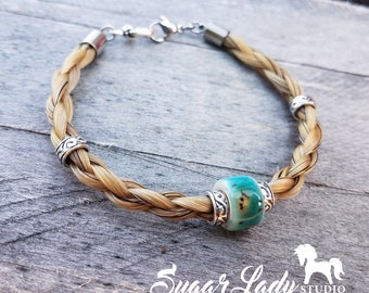 Horse Hair Bracelet with Beads - Braided Horsehair Jewelry