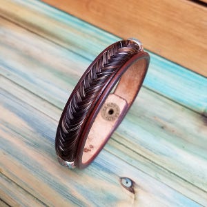 Pulsera de Piel y Pelo de Caballo con Crin Trenzada