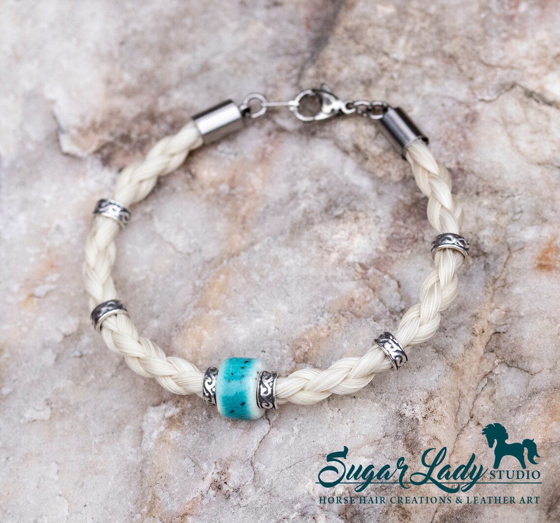 Horse Hair Bracelet With Beads Braided Horsehair Jewelry Etsy