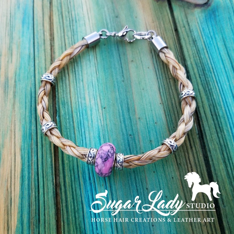 Horse Hair Bracelet With Beads Braided Horsehair Jewelry Etsy