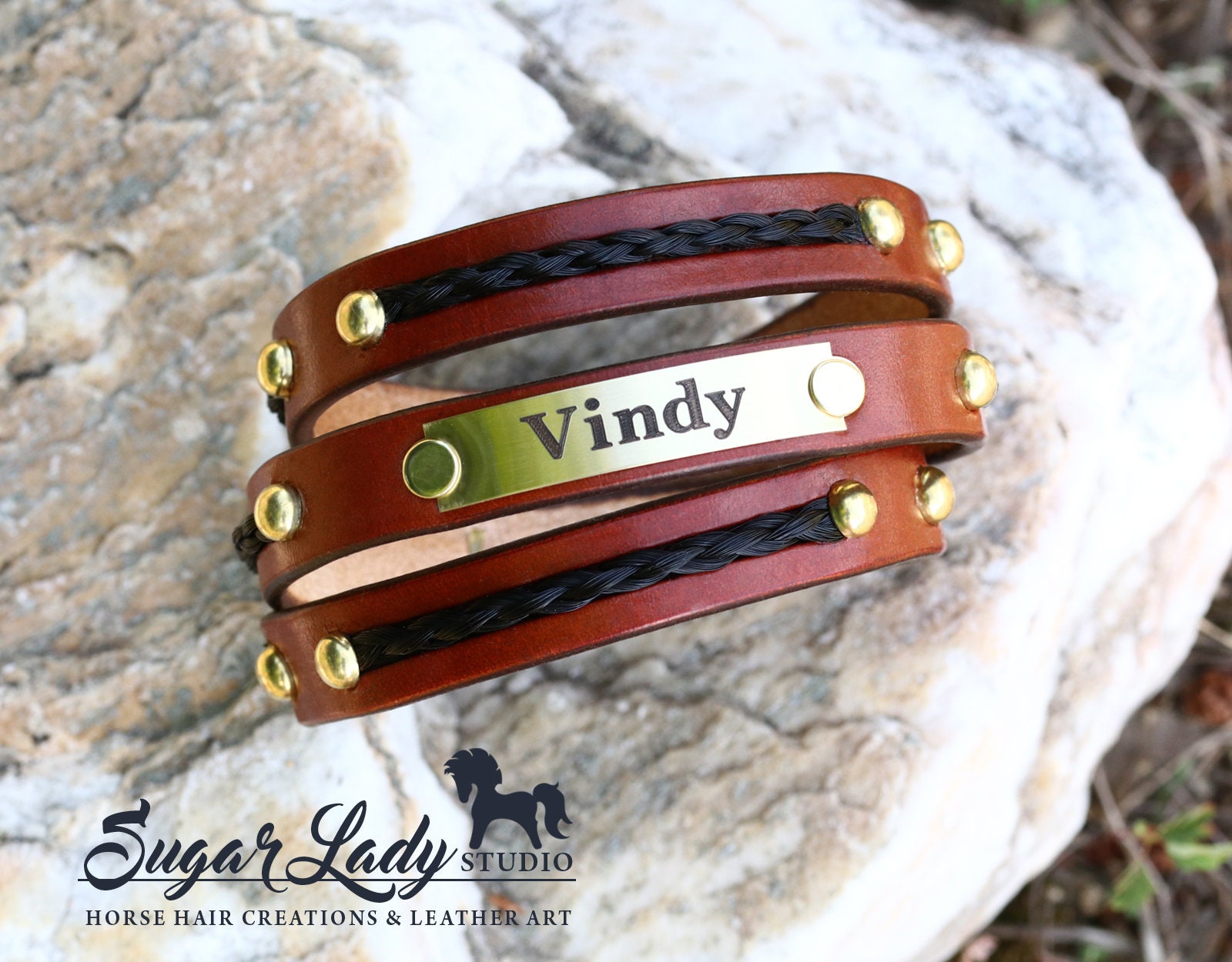 Horse Hair and 1/2 Leather Wrap Bracelet with Braided Etsy