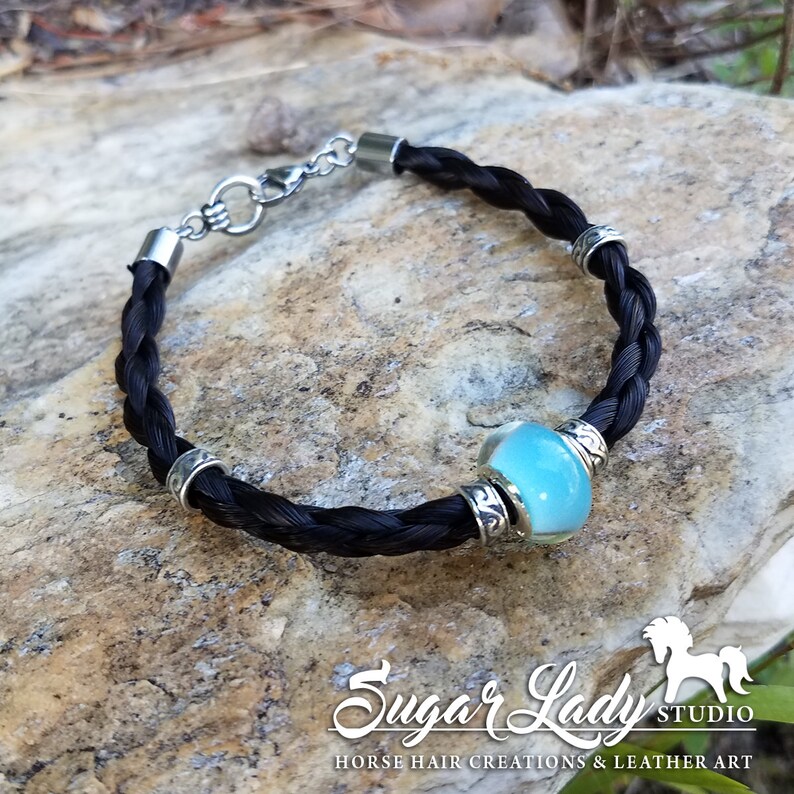 Horse Hair Bracelet With Beads Braided Horsehair Jewelry Etsy