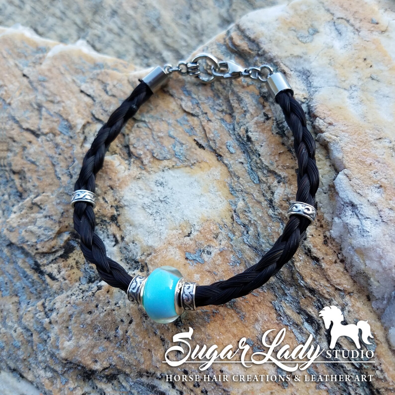 Horse Hair Bracelet With Beads Braided Horsehair Jewelry Etsy