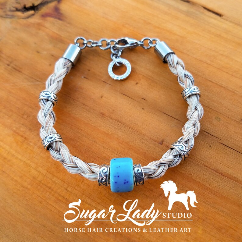 Horse Hair Bracelet With Beads Braided Horsehair Jewelry Etsy