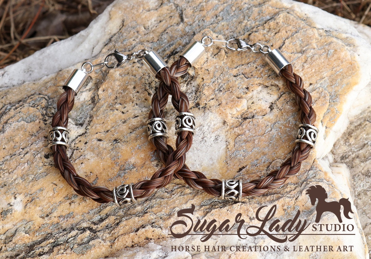 Horse Hair Bracelet With Beads Braided Horsehair Jewelry Etsy Canada