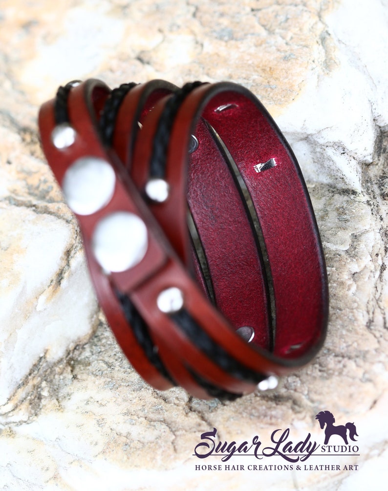 Horse Hair and 1/2 Leather Wrap Bracelet With Braided Etsy