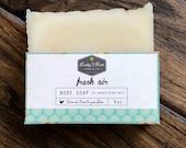 Body Soap - Fresh Air (Organic Soap, Natural Soap, Organic Lard, Lye Soap, Handmade, Dry Skin, Eucalyptus, Peppermint, Birthday Gift)