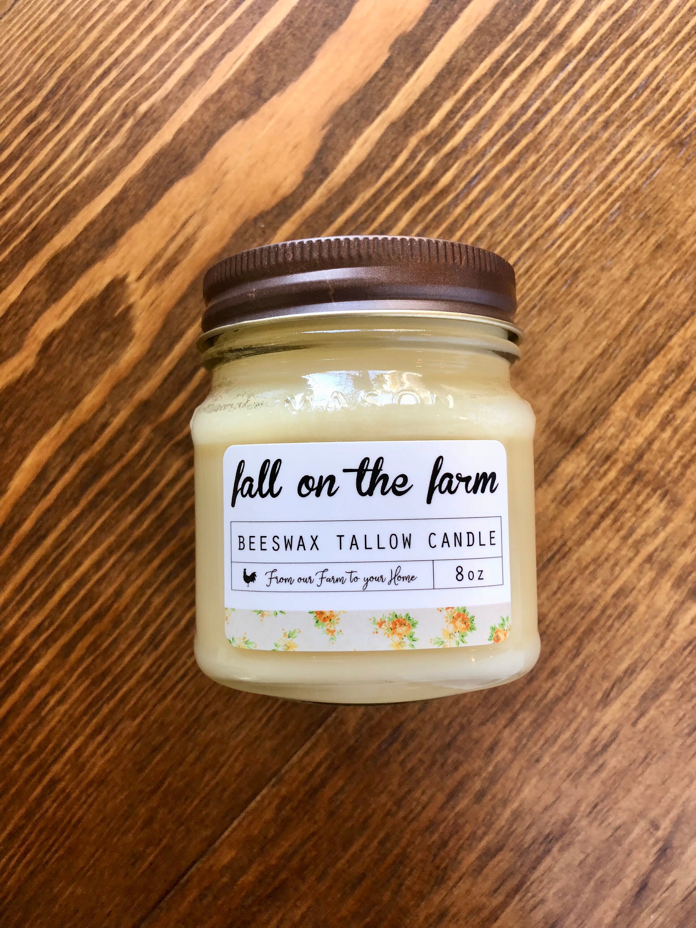 8oz Beeswax Tallow Candle Fall on the Farm Fall Candle Etsy
