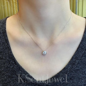 1.00 Carat Round Lab Diamond Pendant | Bezel Necklace | IGI Certified