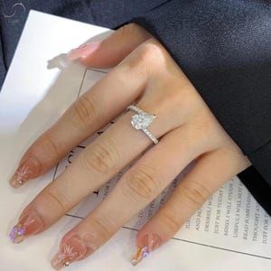 Pear Cut 2.00tcw Lab Diamond Engagement Ring | Bypass Basket Setting