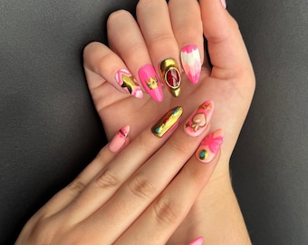 Conjunto de unhas Princesa Peach Classic Nintendo Gamer Girl