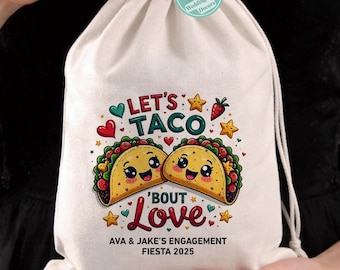 Bolsas de recuerdo "Hablemos de tacos de amor", bolsas personalizadas para fiestas temáticas de tacos, bolsas de recuerdo para fiestas de tacos, bolsas de recuerdo para bodas con temática de tacos, bolsas de regalo para bodas con temática de tacos.