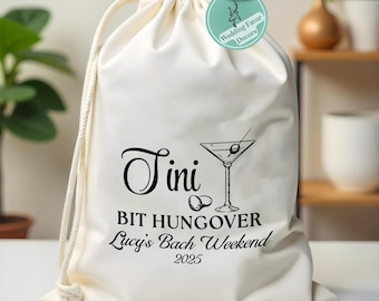 Personalized Bachelorette Party Favor Bag: Martini Glass Hangover Kit