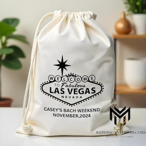 Las Vegas Bachelorette Favor Bag: Personalisierte Baumwollgeschenktasche