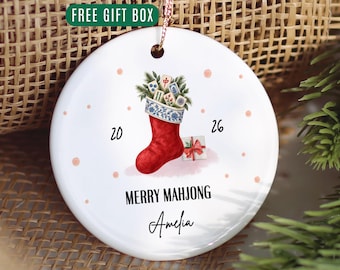 Custom Merry Mahjong Mahjong Christmas Ornament Gift for Mahjong Lovers Mahjong Gift Ideas Mahjong Ornaments Group Gift Mahjong Club Gift