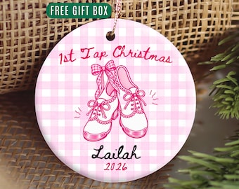 Tap Dance Ornament, Personalized Tap Dancer Christmas Ornament, Girl Dancer Gift, First Tap Christmas, Dance Recital Gift