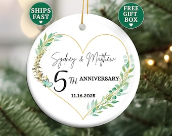 Custom Anniversary Ornament, Personalized Anniversary Ornament for Wedding Anniversary Gifts for Wedding Anniversary Christmas Keepsake