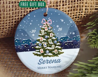 Custom Merry Mahjong Mahjong Christmas Ornament Gift for Mahjong Lovers Mahjong Gift Ideas Mahjong Ornaments Group Gift Mahjong Club Gift