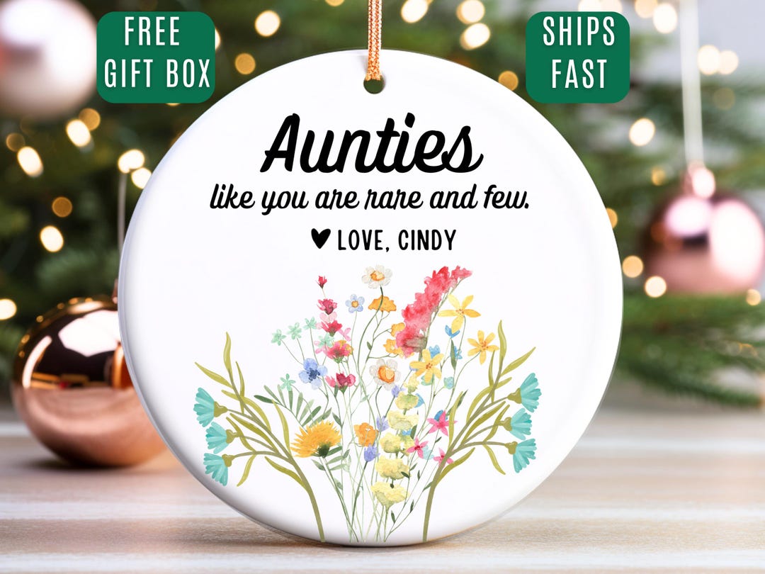 Custom Auntie Ornament, Personalized Auntie Ornament Announcement Gift ...