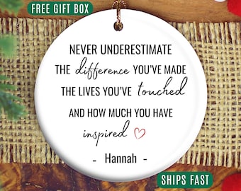 Difference Maker Ornament, Difference Maker Christmas Ornament Gift Difference Maker Thank You Ornament Difference Maker Appreciation Gift