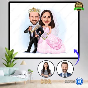 Custom Wedding Couple Cartoon Portrait | Personalized Wedding Caricature | Wedding Gift | Couple Gİft | Funny Couple Illustration