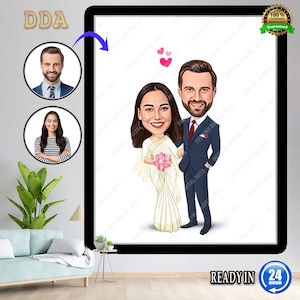 Couple Gift, Couple Caricature from Photo, Funny Couple Gift for Anniversary , Funny Couple Portrait for Home, Couple Cartoon Drawing Art