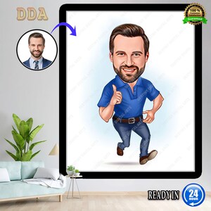 Cartone animato personalizzato di allenatore sportivo da foto, regalo divertente per allenatore sportivo per uomo, allenatore sportivo, pensione, idee regalo per allenatori di corsa